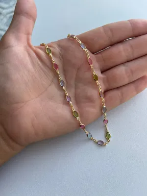 Gemstone Anklet, Multi-color 18 k Gold Filled Anklet, dainty anklet, gold anklet, gold plated ankleT, simple anklet, beads anklet