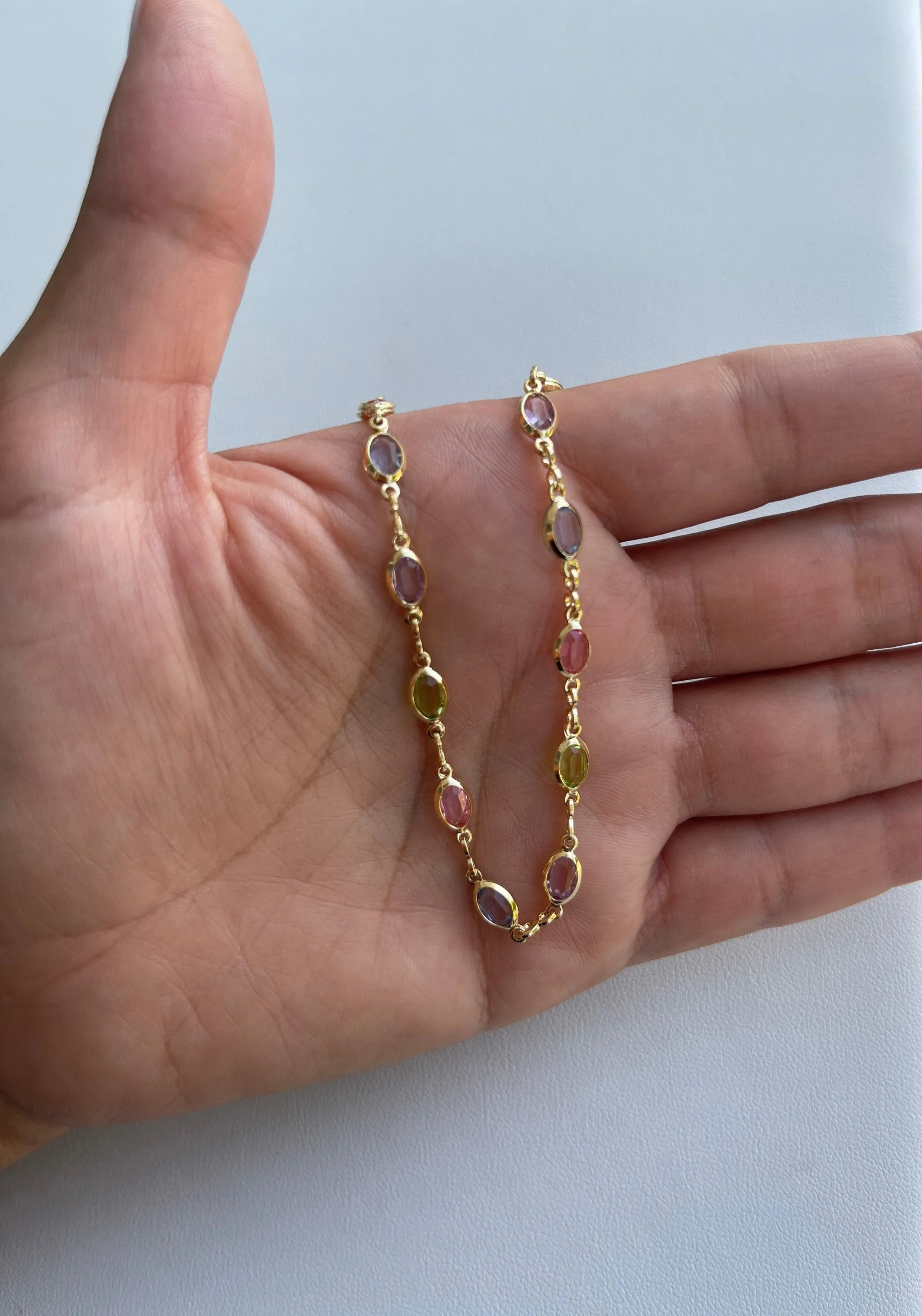Gemstone Anklet, Multi-color 18 k Gold Filled Anklet, dainty anklet, gold anklet, gold plated ankleT, simple anklet, beads anklet