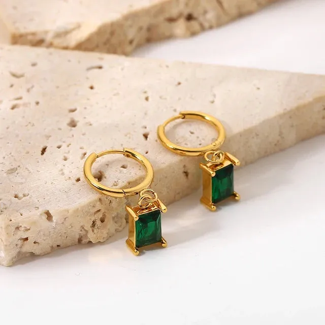Gemstone Huggie Earrings