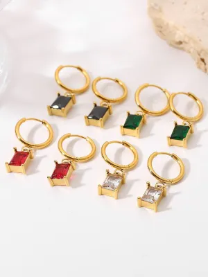 Gemstone Huggie Earrings