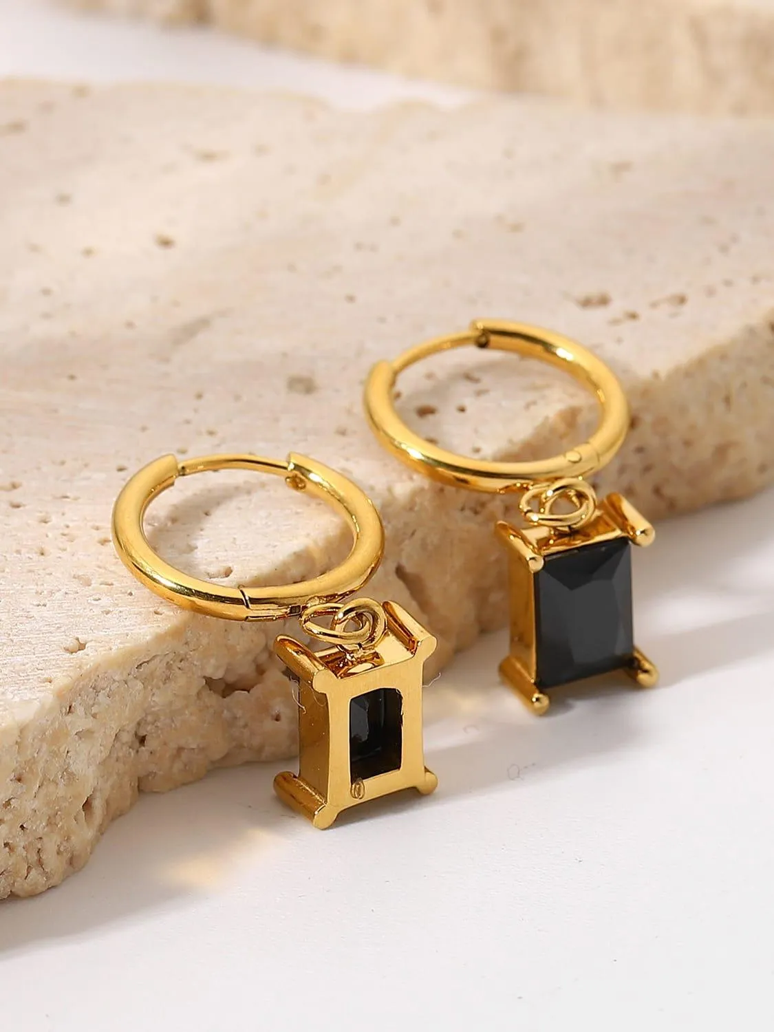 Gemstone Huggie Earrings