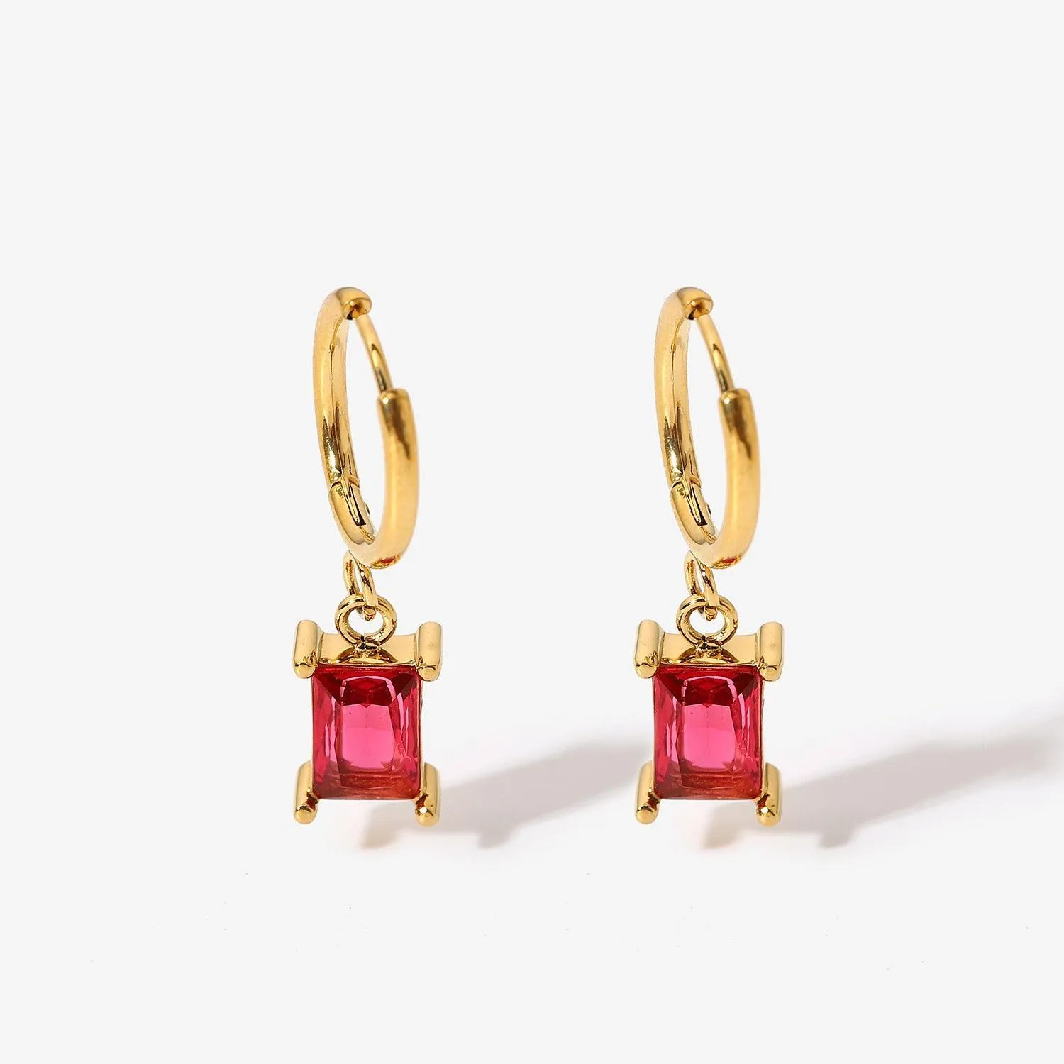 Gemstone Huggie Earrings