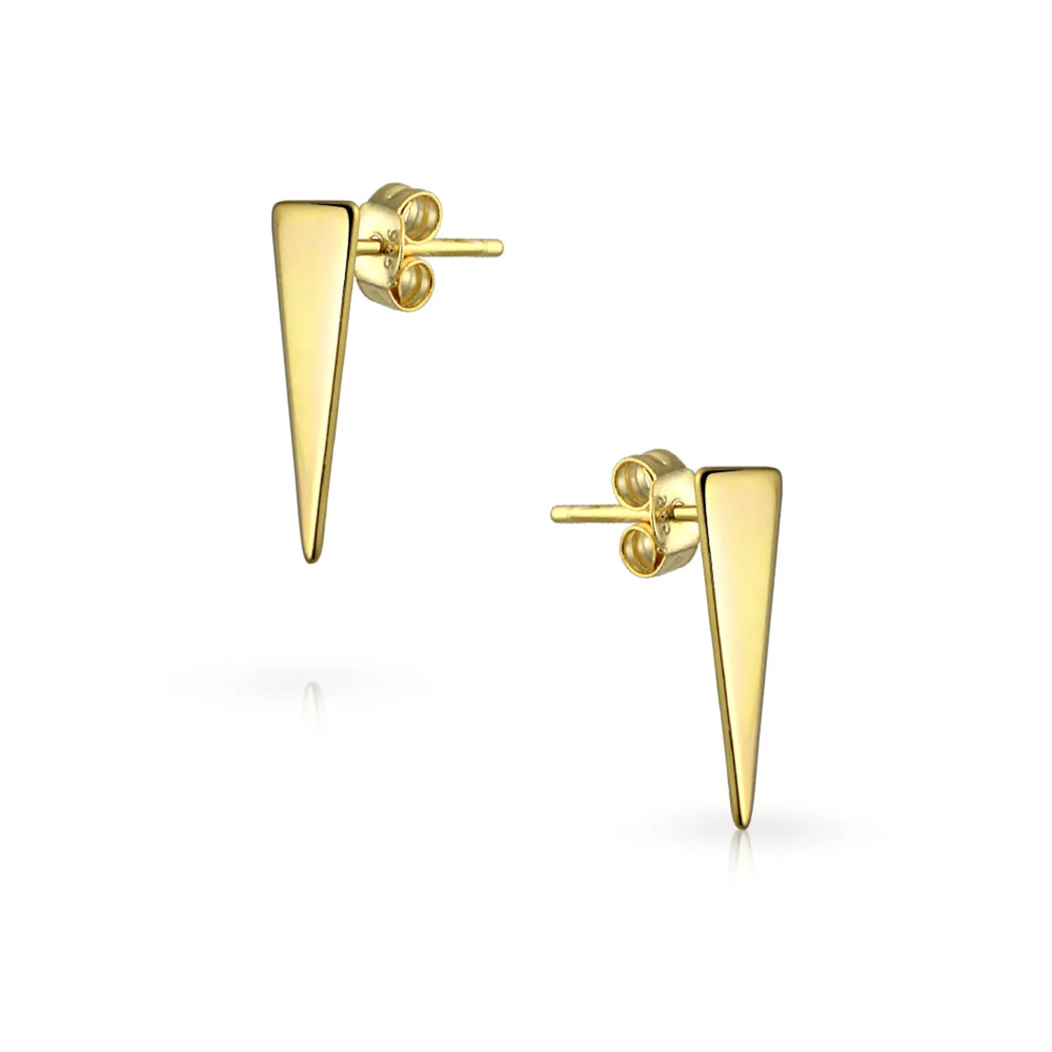Geometric Spike Triangle Arrow Stud Earrings 14K Gold Sterling Silver Customizable