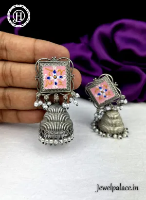 German Silver Oxidised Stylish Earrings  JH1526