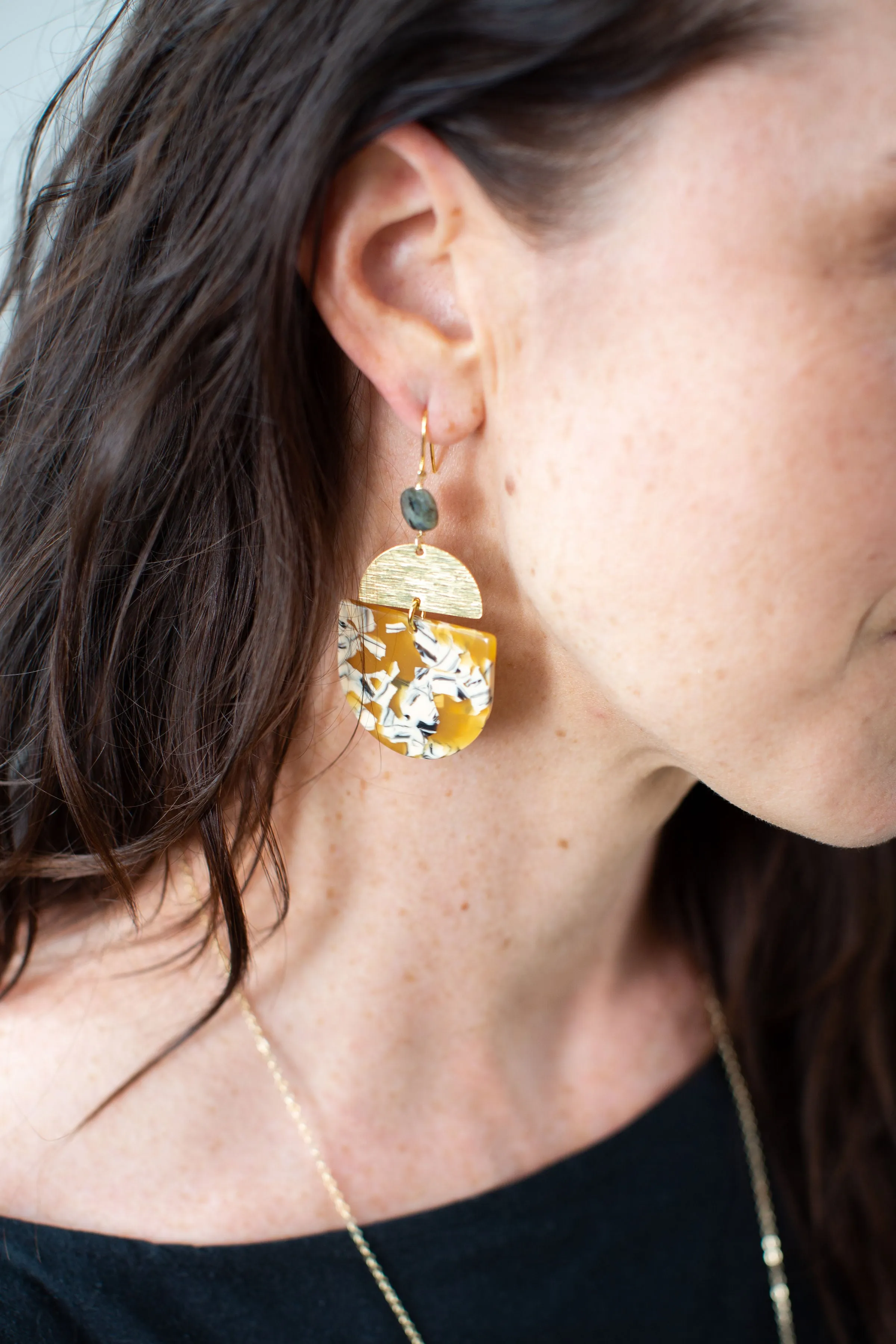 Gila Acrylic Earrings - Yellow