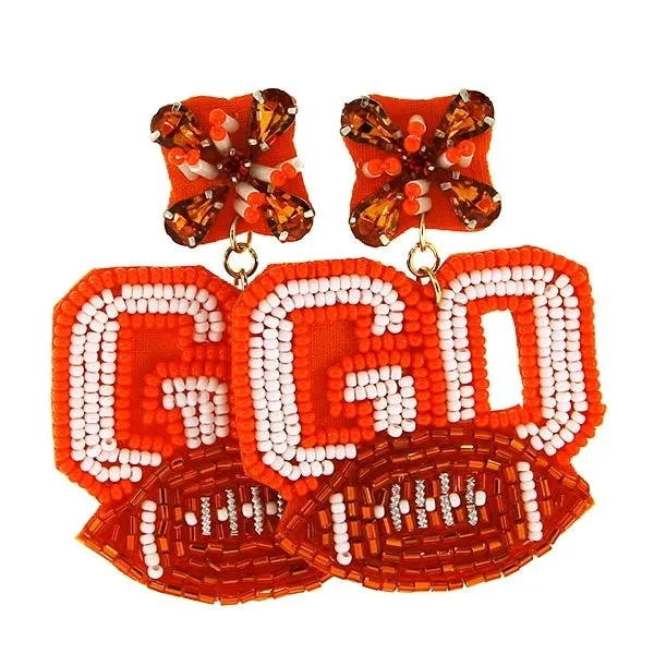 Go Football Dangle Earring