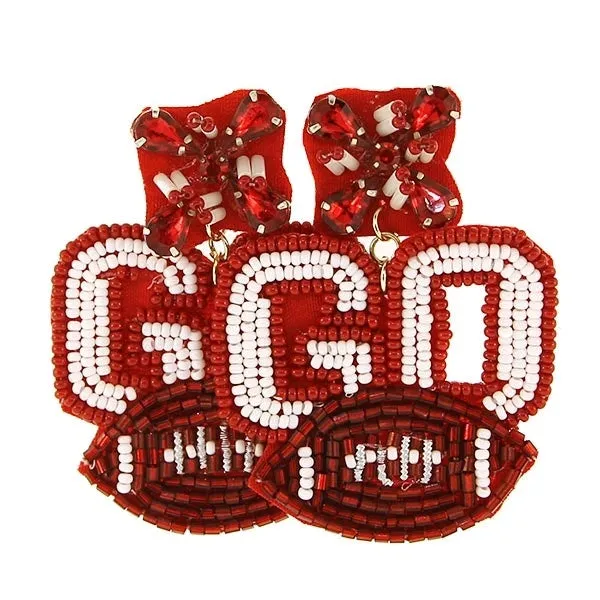 Go Football Dangle Earring