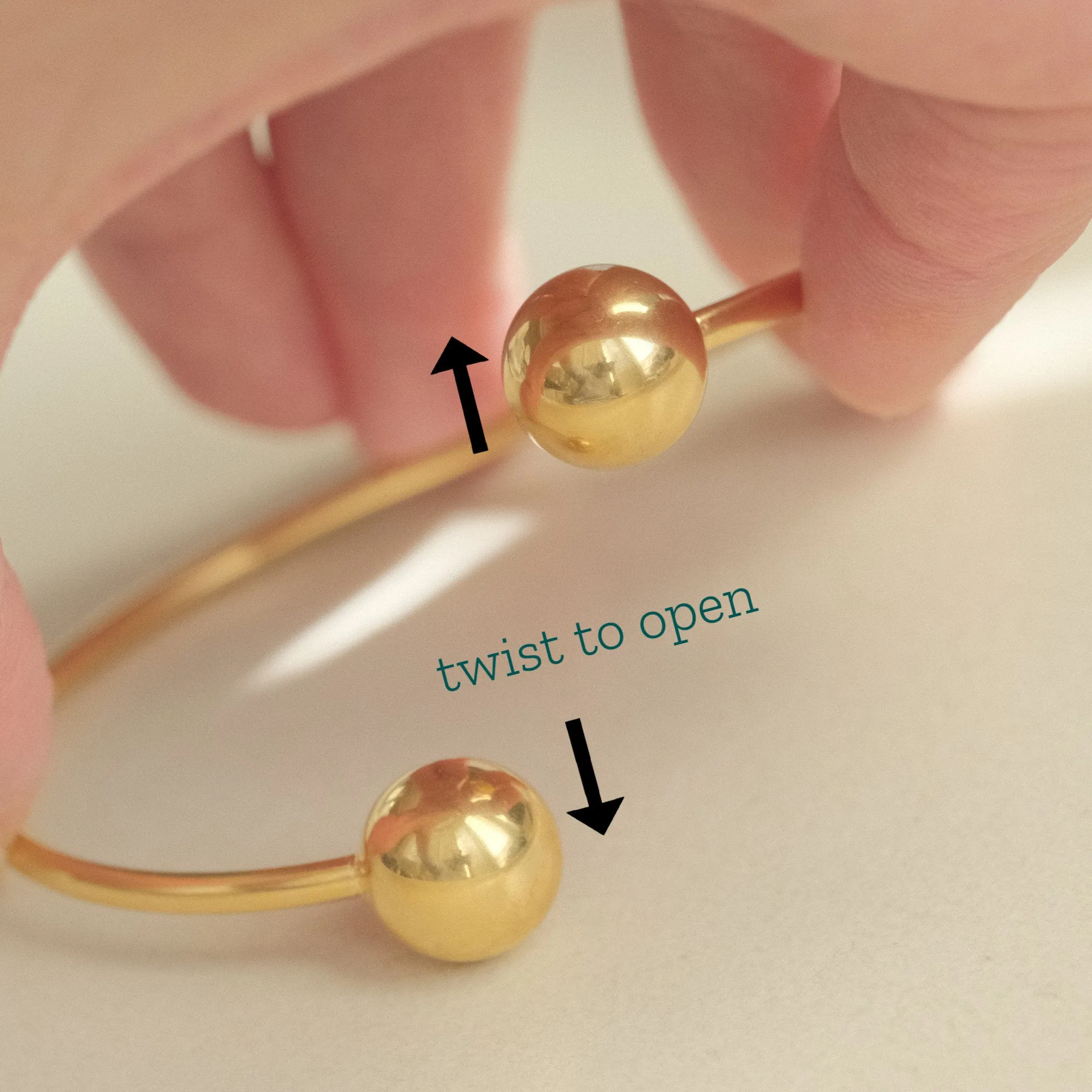 Gold Ball Open Cuff Bangle Bracelet Gold Oval Bangle for Women Plain Bangle Open Cuff bracelet, Non Tarnish Stackable cuffs Stacking Bangle