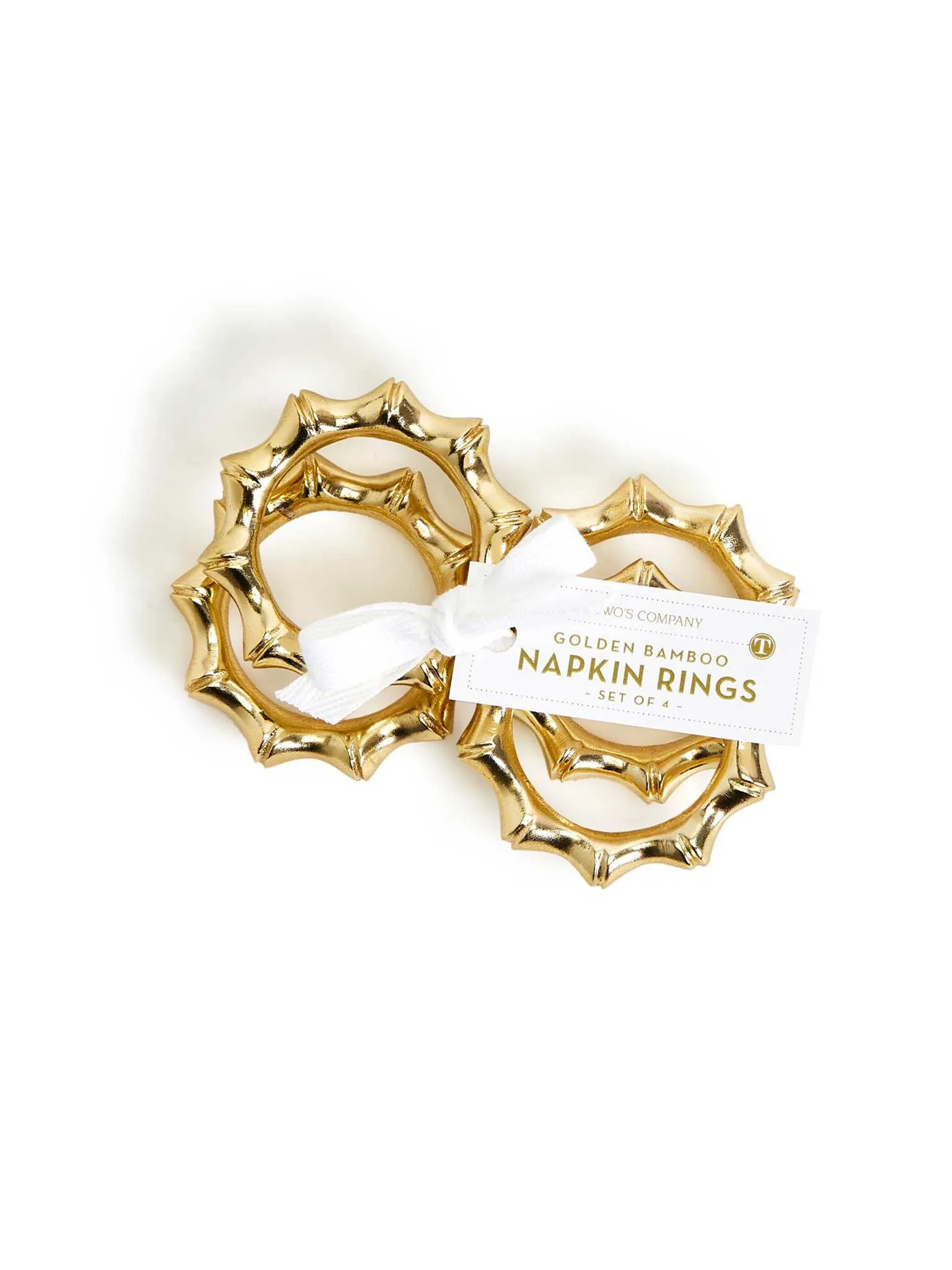 Gold Bamboo Napkin Rings (Set of 4)