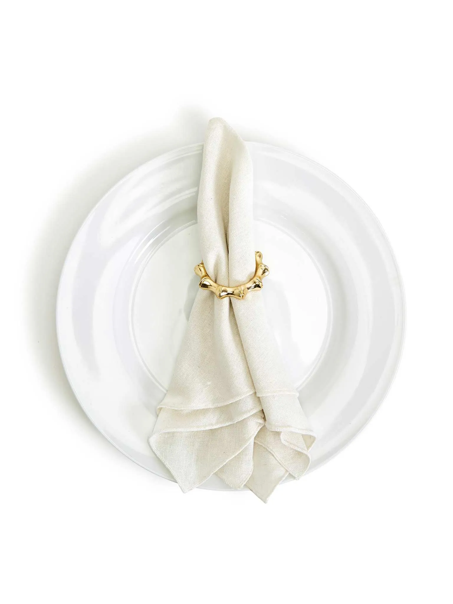 Gold Bamboo Napkin Rings (Set of 4)