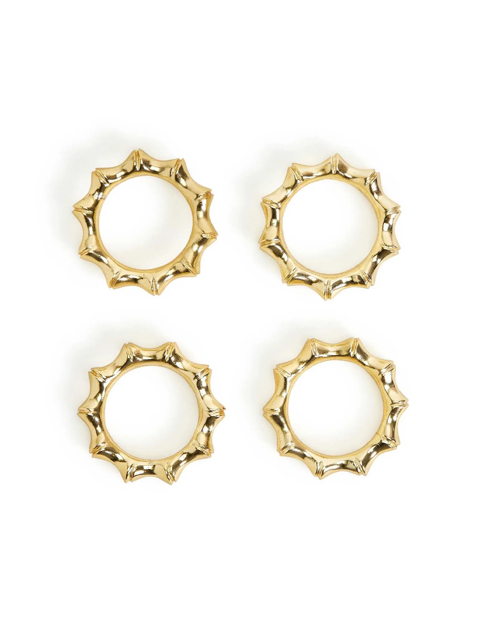 Gold Bamboo Napkin Rings (Set of 4)