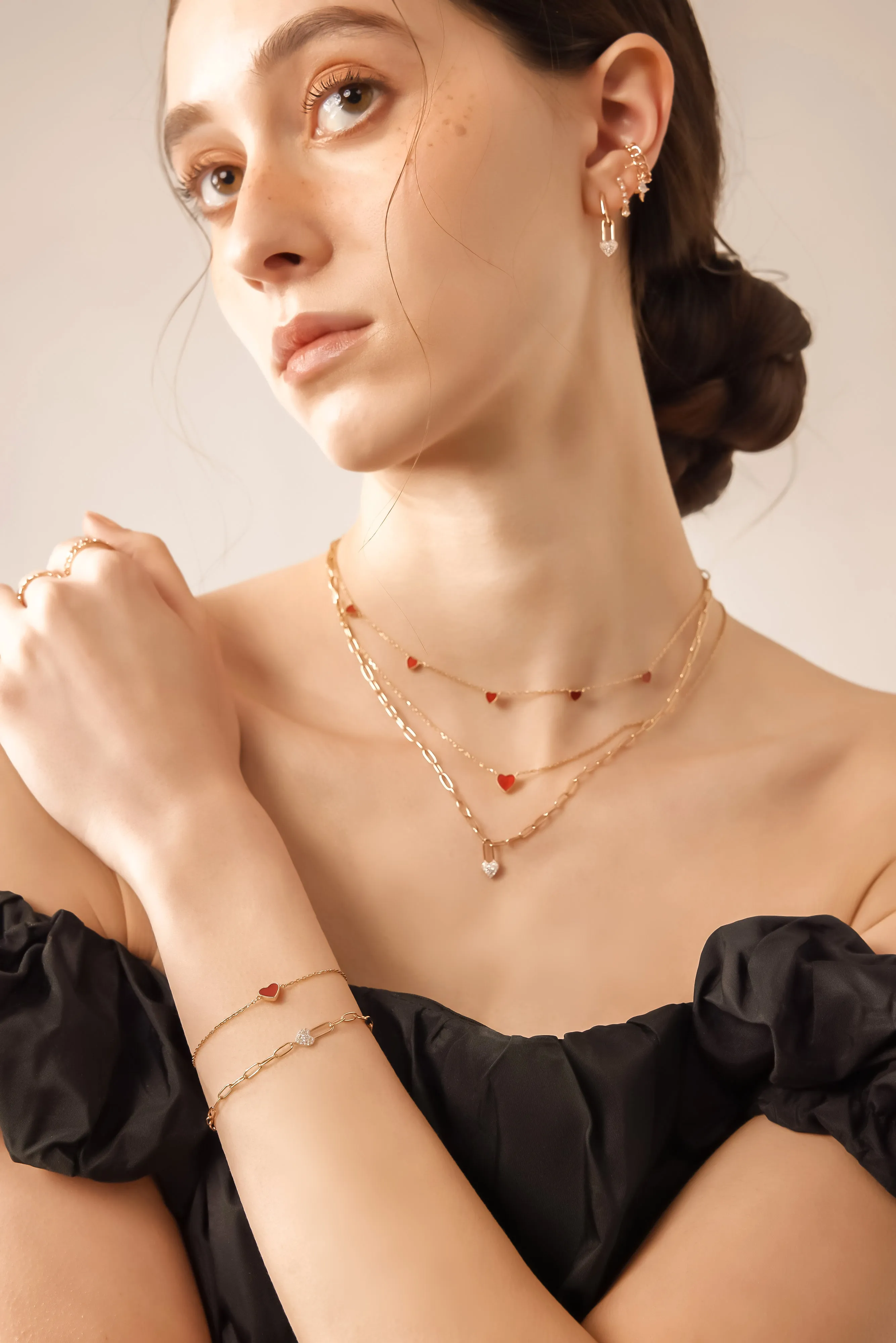 Gold Carnelian Double Sided Choker - Sweetheart