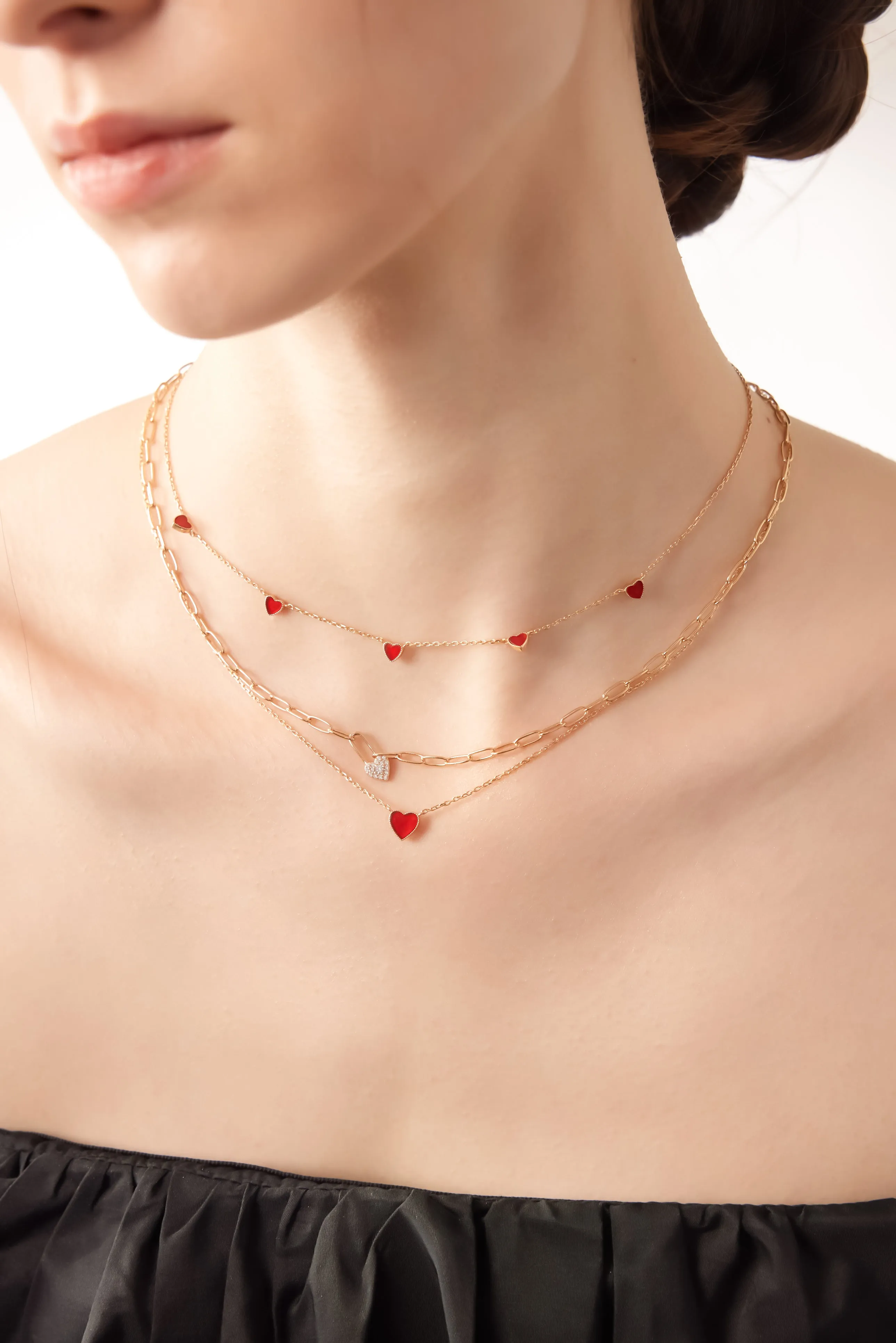 Gold Carnelian Double Sided Choker - Sweetheart