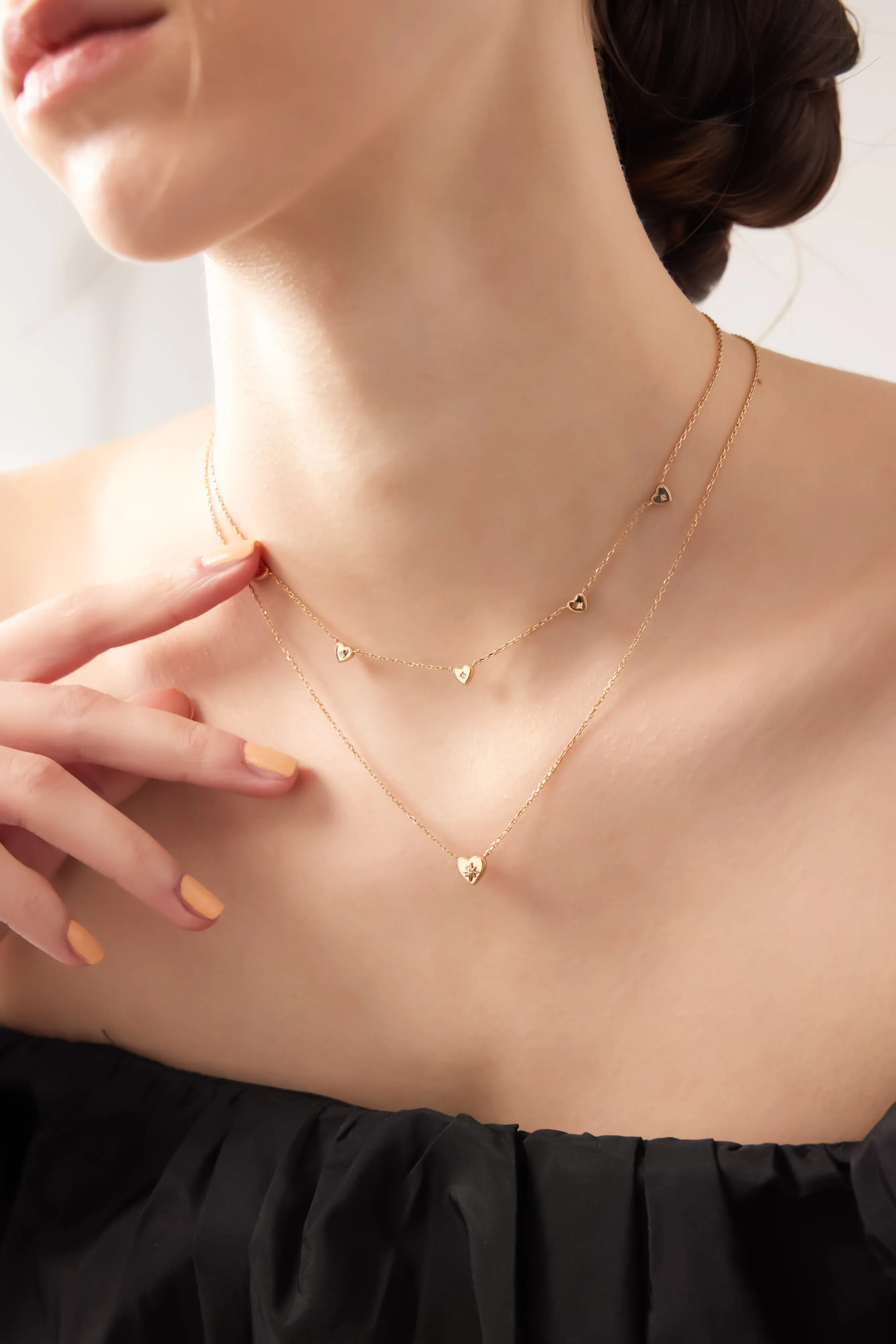 Gold Carnelian Double Sided Choker - Sweetheart