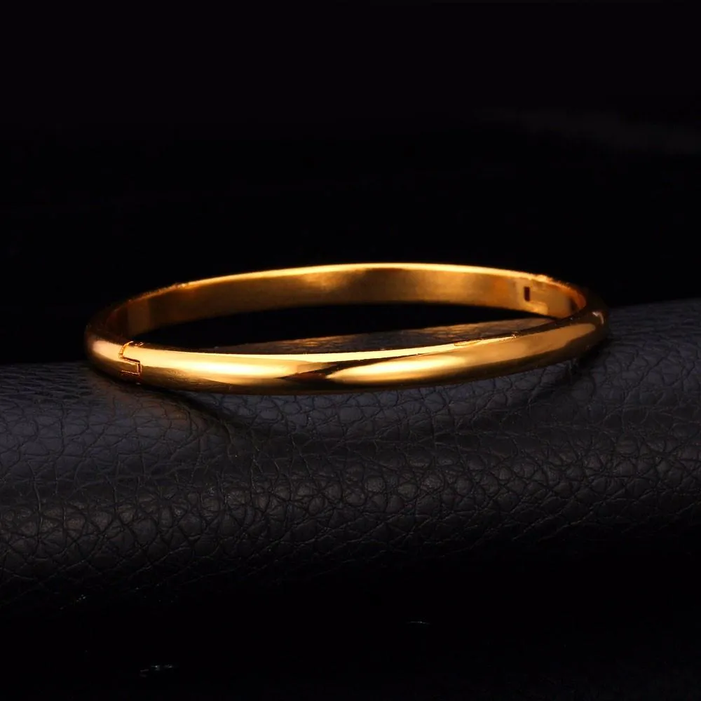 Gold Color Bangle Round Bracelets Bangles