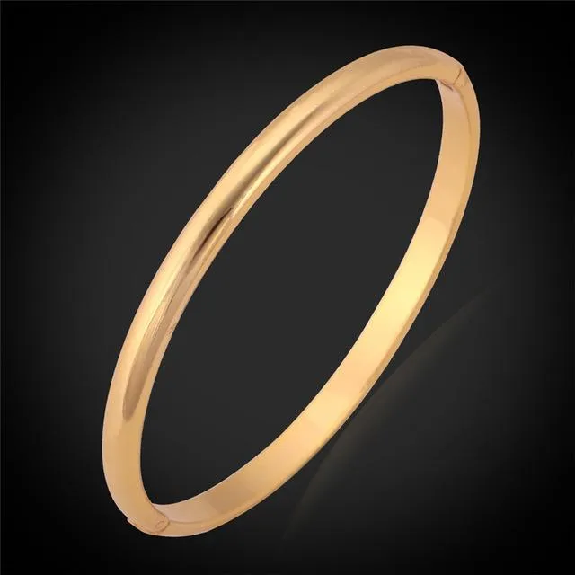Gold Color Bangle Round Bracelets Bangles