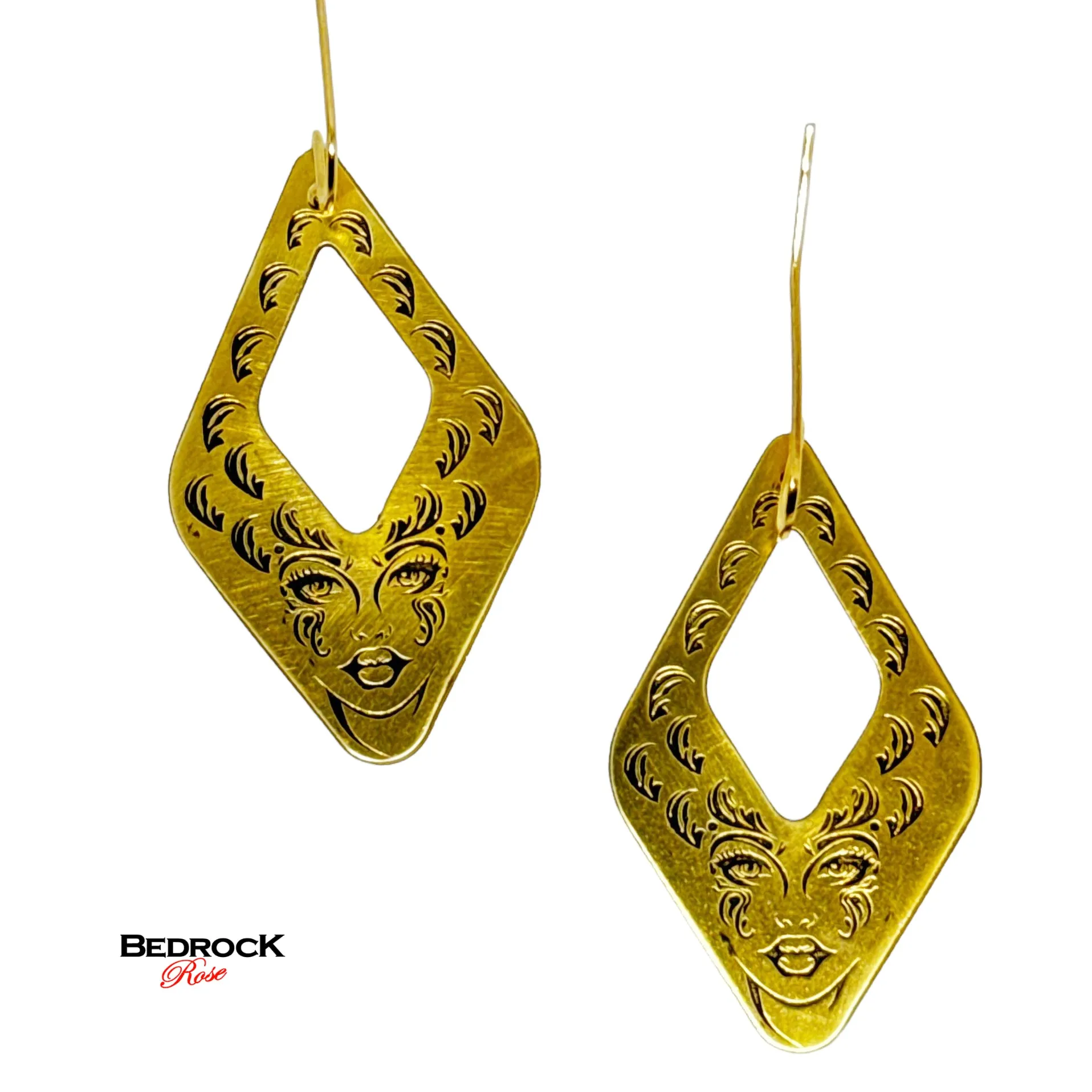 Gold Divine Goddess Dangling Earrings | Glamorous Design