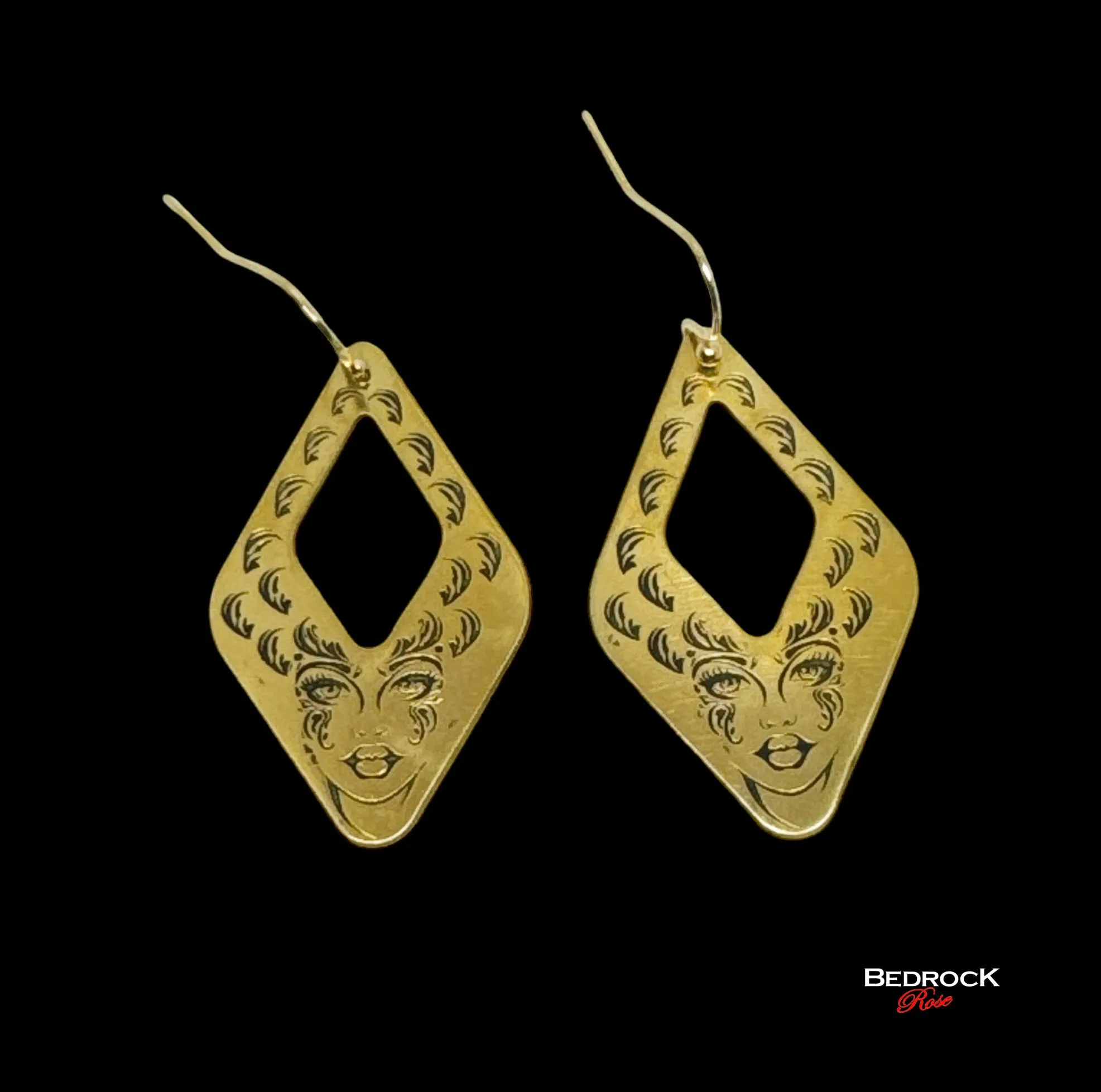Gold Divine Goddess Dangling Earrings | Glamorous Design