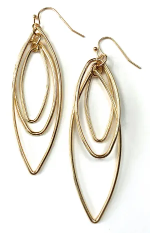 Gold Oval Hanging Earrings Gold Oval Hanging Earrings