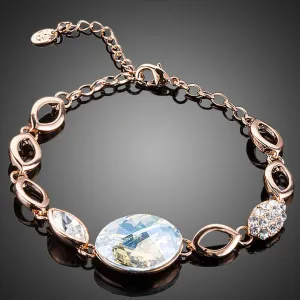 Gold Plated Oval Crystal Bracelet