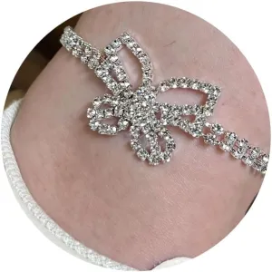 Gold Silver Ankle Bracelets for Women,Adjustable Rhinestone Pendant Tennis Anklet,Heart Butterfly Diamond Summer Beach Foot Chain Jewelry Gifts