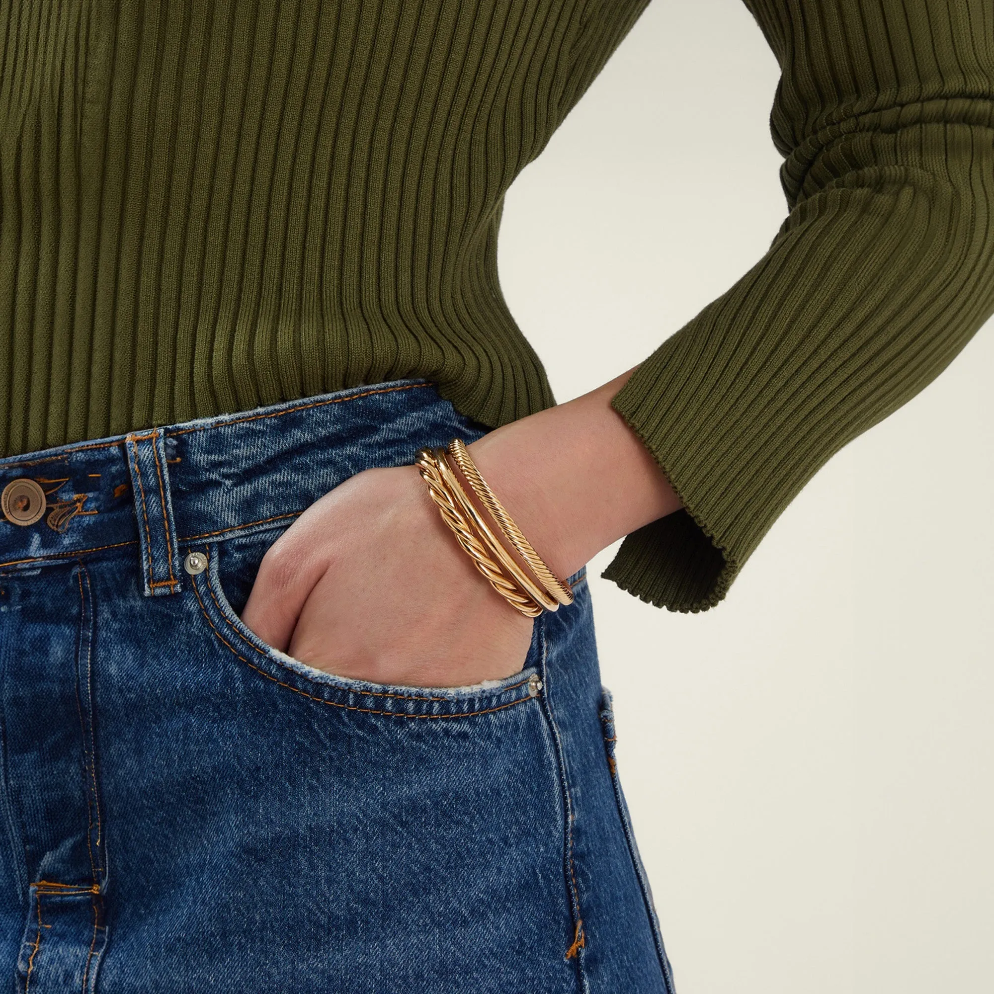 Gold Twisted Bangles