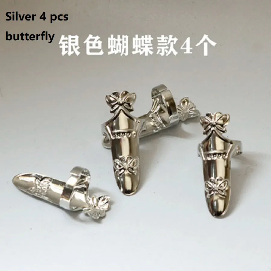 Golden Silver Nails Cover Decor Rings