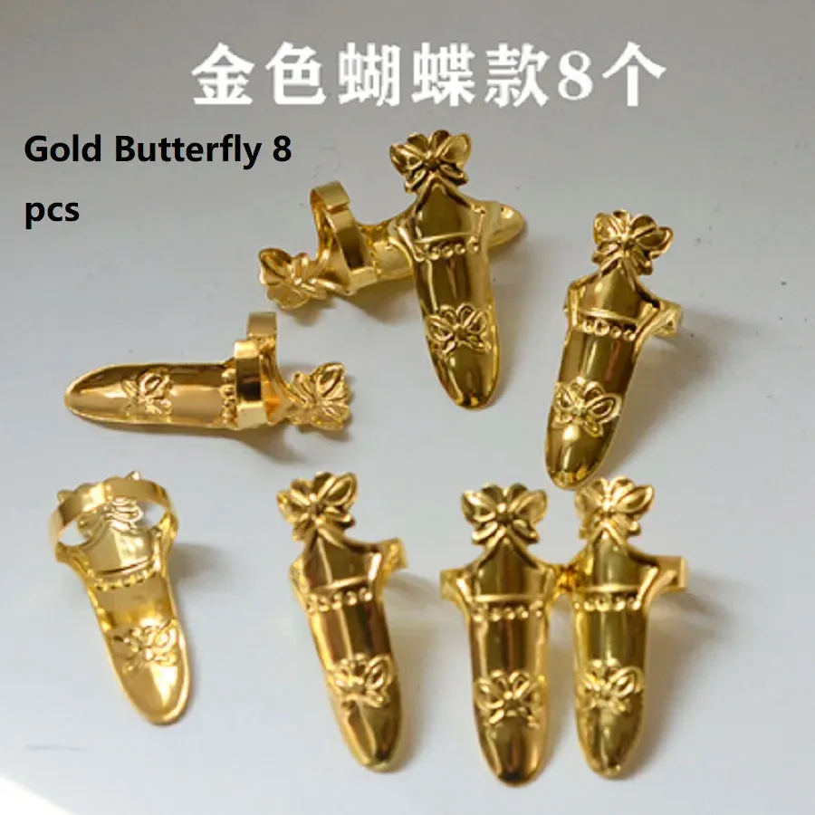 Golden Silver Nails Cover Decor Rings