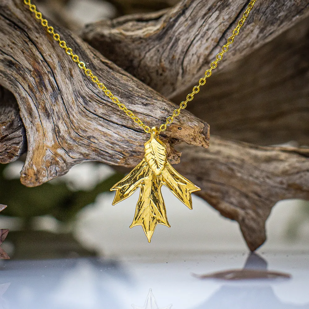 Grevillea Glabrata Leaf Gold Pendant