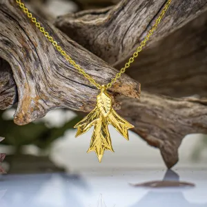 Grevillea Glabrata Leaf Gold Pendant