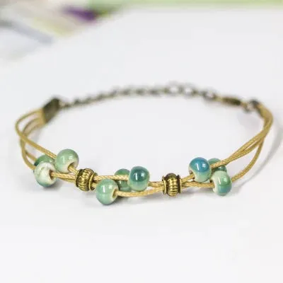 Hand made small pure  fresh women's ceramic creative DIY bracelet