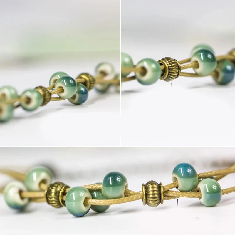 Hand made small pure  fresh women's ceramic creative DIY bracelet