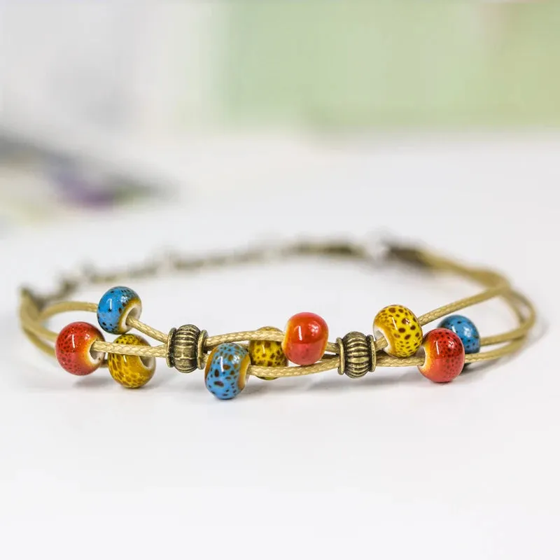Hand made small pure  fresh women's ceramic creative DIY bracelet