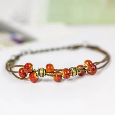 Hand made small pure  fresh women's ceramic creative DIY bracelet