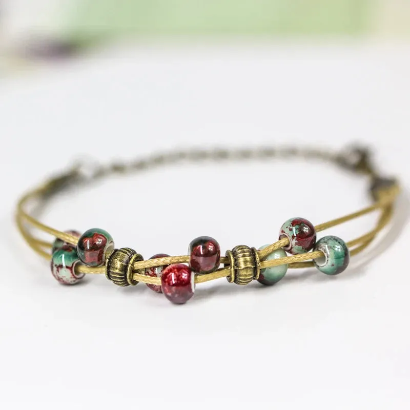 Hand made small pure  fresh women's ceramic creative DIY bracelet