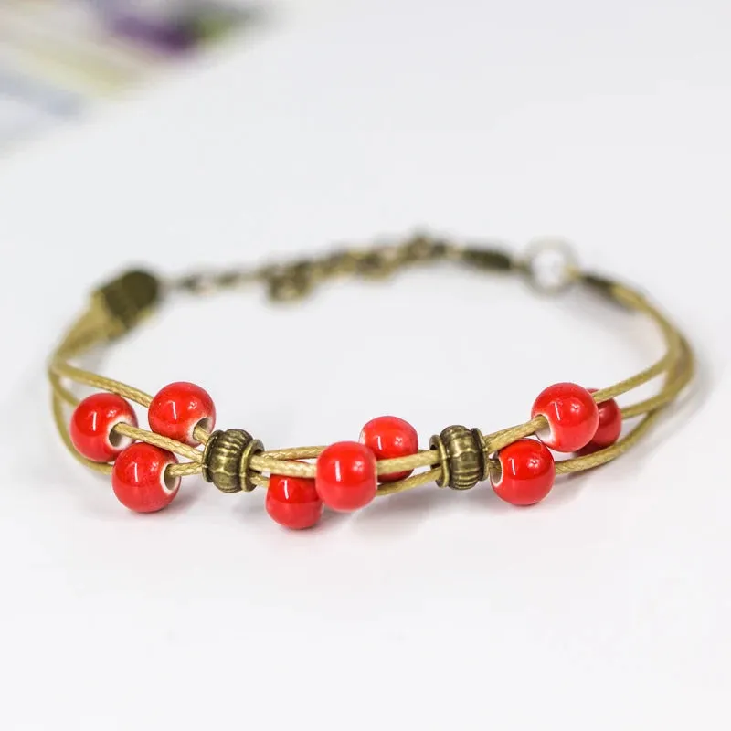 Hand made small pure  fresh women's ceramic creative DIY bracelet