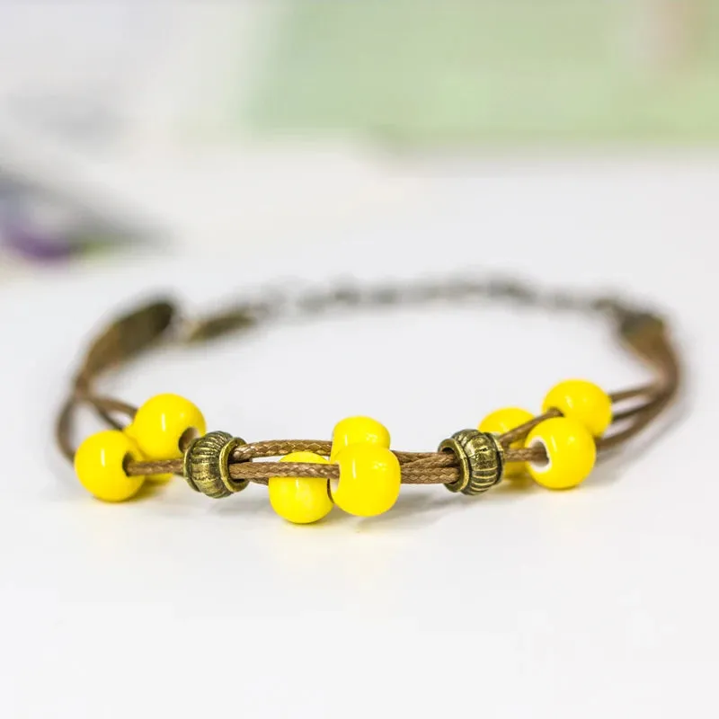 Hand made small pure  fresh women's ceramic creative DIY bracelet