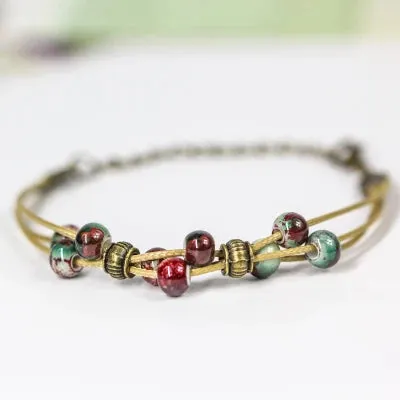 Hand made small pure  fresh women's ceramic creative DIY bracelet