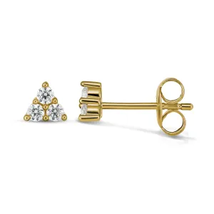 Harmony 9CT Yellow Gold Trilogy Cubic Zirconia Earrings