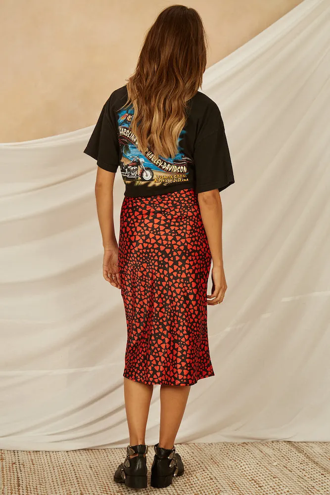 Heart On Your Sleeve Midi Skirt Black