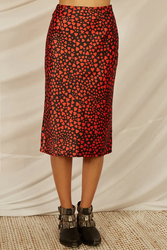 Heart On Your Sleeve Midi Skirt Black