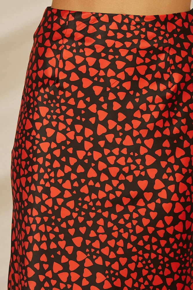 Heart On Your Sleeve Midi Skirt Black