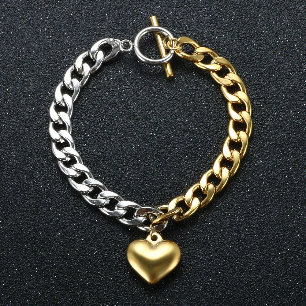 High Quality Heavy Cuban Chain Bracelet (Gold Golor | Silver Color )