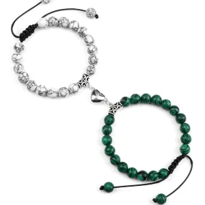 Hot Couple Distance Bracelets 2pcs/set Natural Stone Beads Braided Bracelet