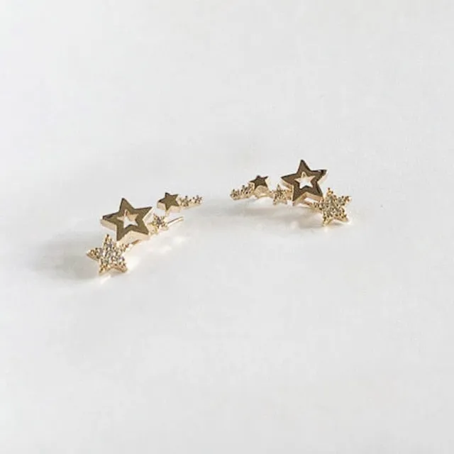 Hot Selling Simple Stylish Star Women Drop Earrings