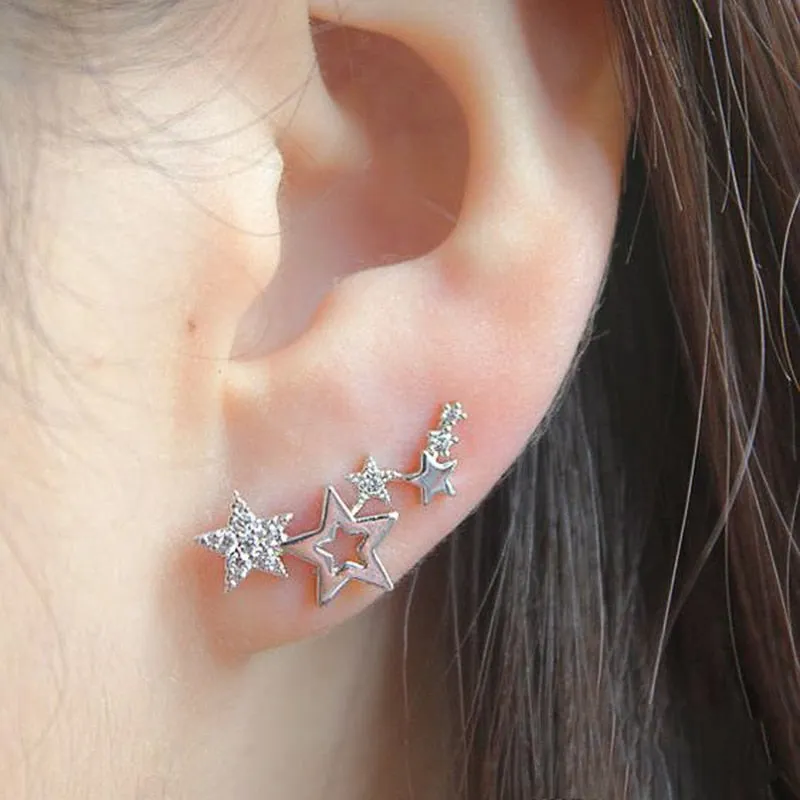 Hot Selling Simple Stylish Star Women Drop Earrings