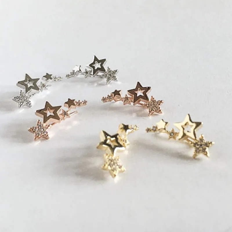 Hot Selling Simple Stylish Star Women Drop Earrings