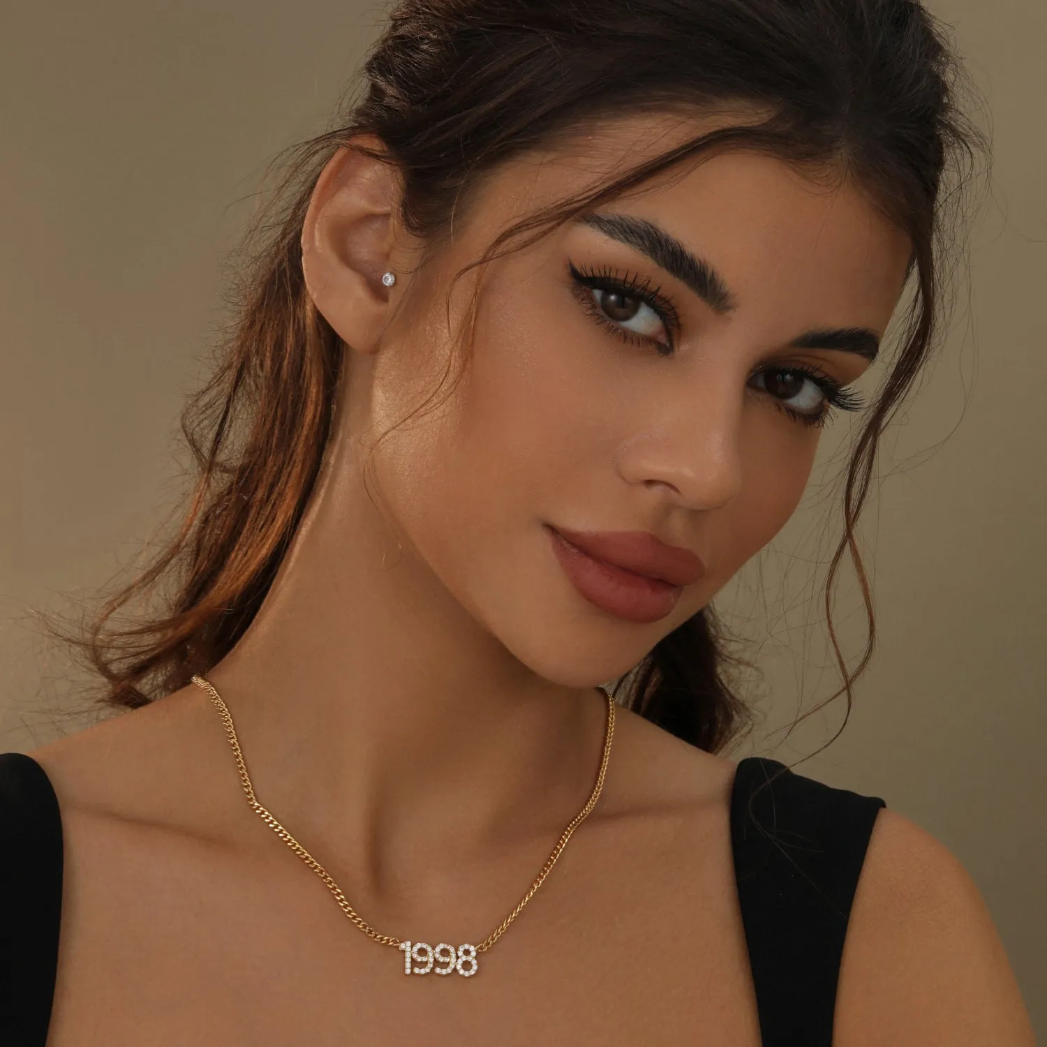 Iced Year Necklace w/ Cuban Chain