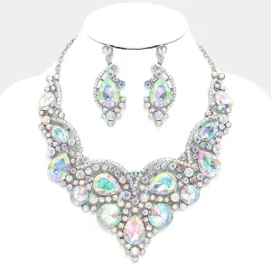 iLLASPARKZ Crystal rhinestone teardrop statement evening necklace