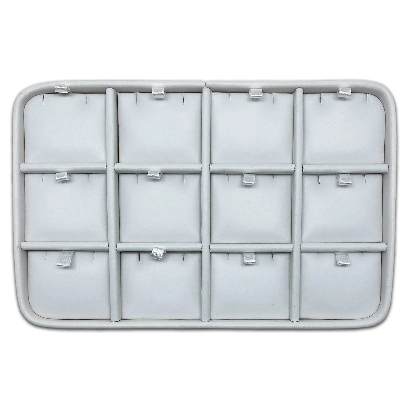 Ivory Leatherette 12 Grid Pendant Display Storage Tray